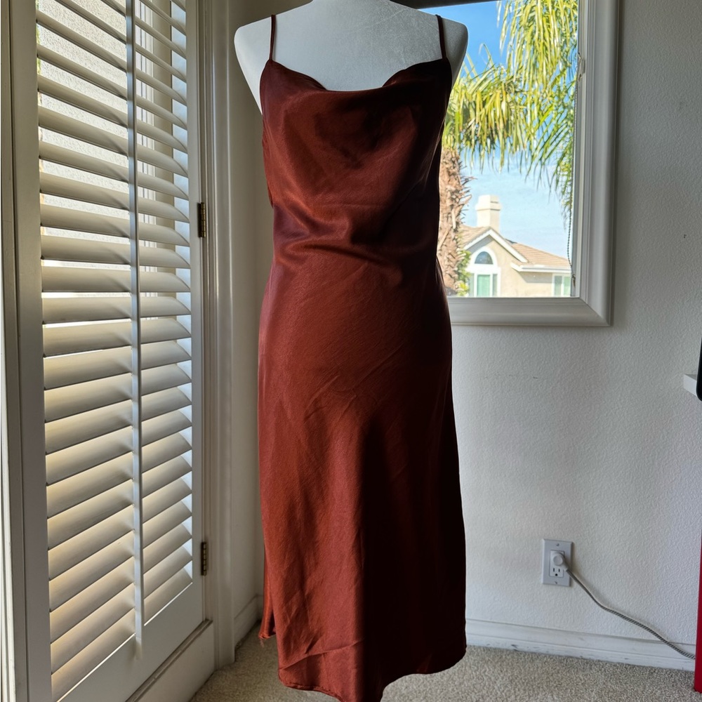 Cute copper tone midi dress